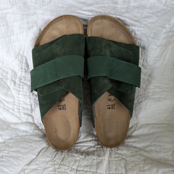 Birkenstock Kyoto 41 Mountain View Green suede nubuck leather regular wide - Picture 2 of 8
